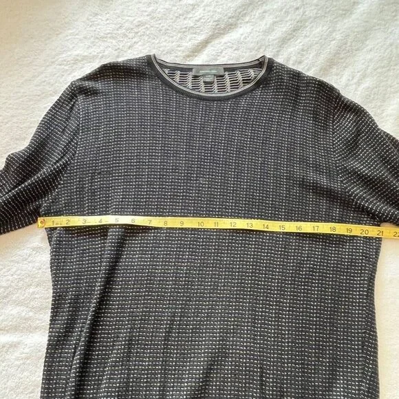 Ermenegildo Zenga Cotton Blend Lightweight Crew Neck Sweater Black Blue Yellow S